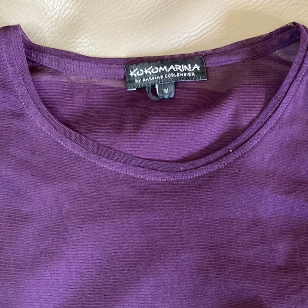 💐Y2K 90s purple sheer long sleeve top